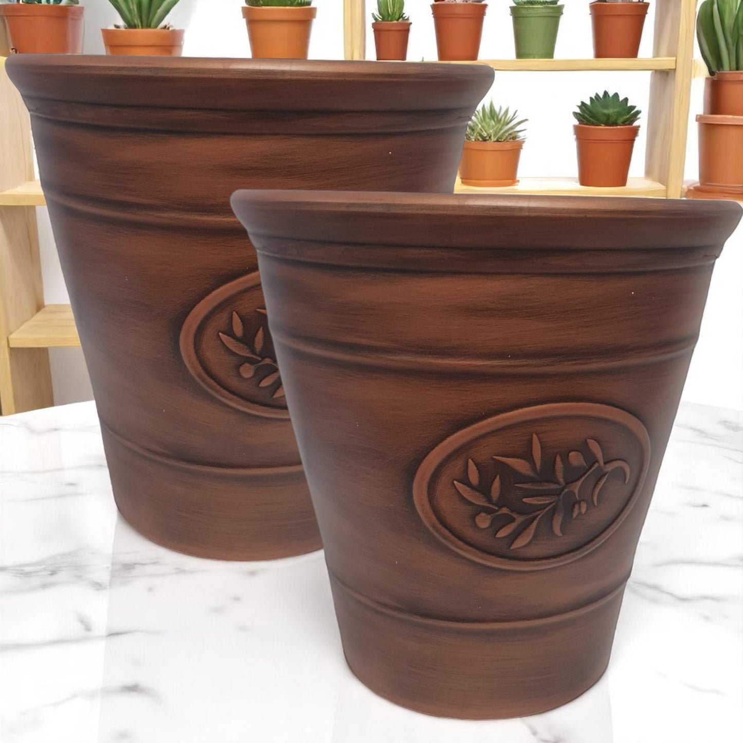 Decorative Olive Planter Pot 30cm – Silver & Gold Finish | Single, Pack of 2 or 6