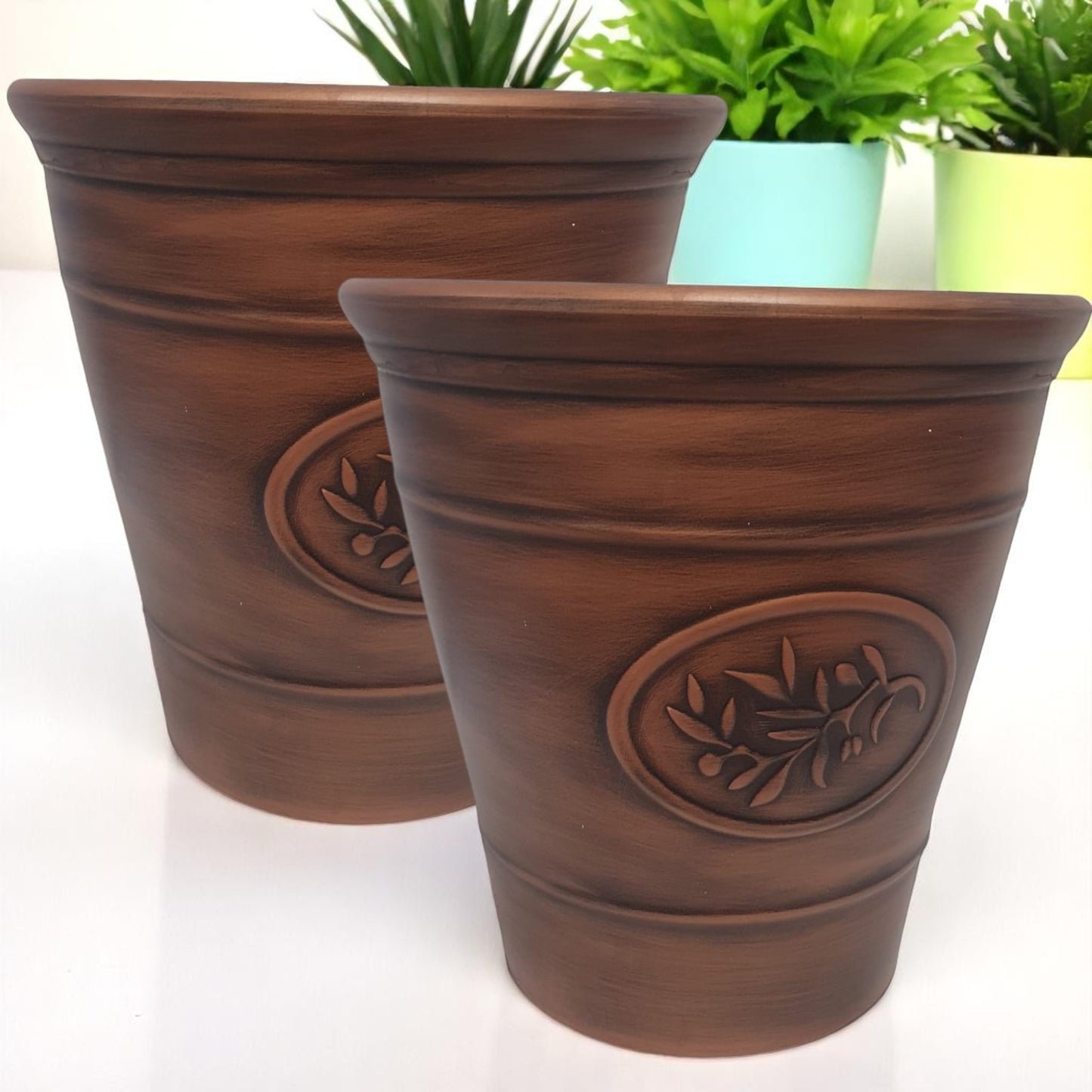 Decorative Olive Planter Pot 30cm – Silver & Gold Finish | Single, Pack of 2 or 6