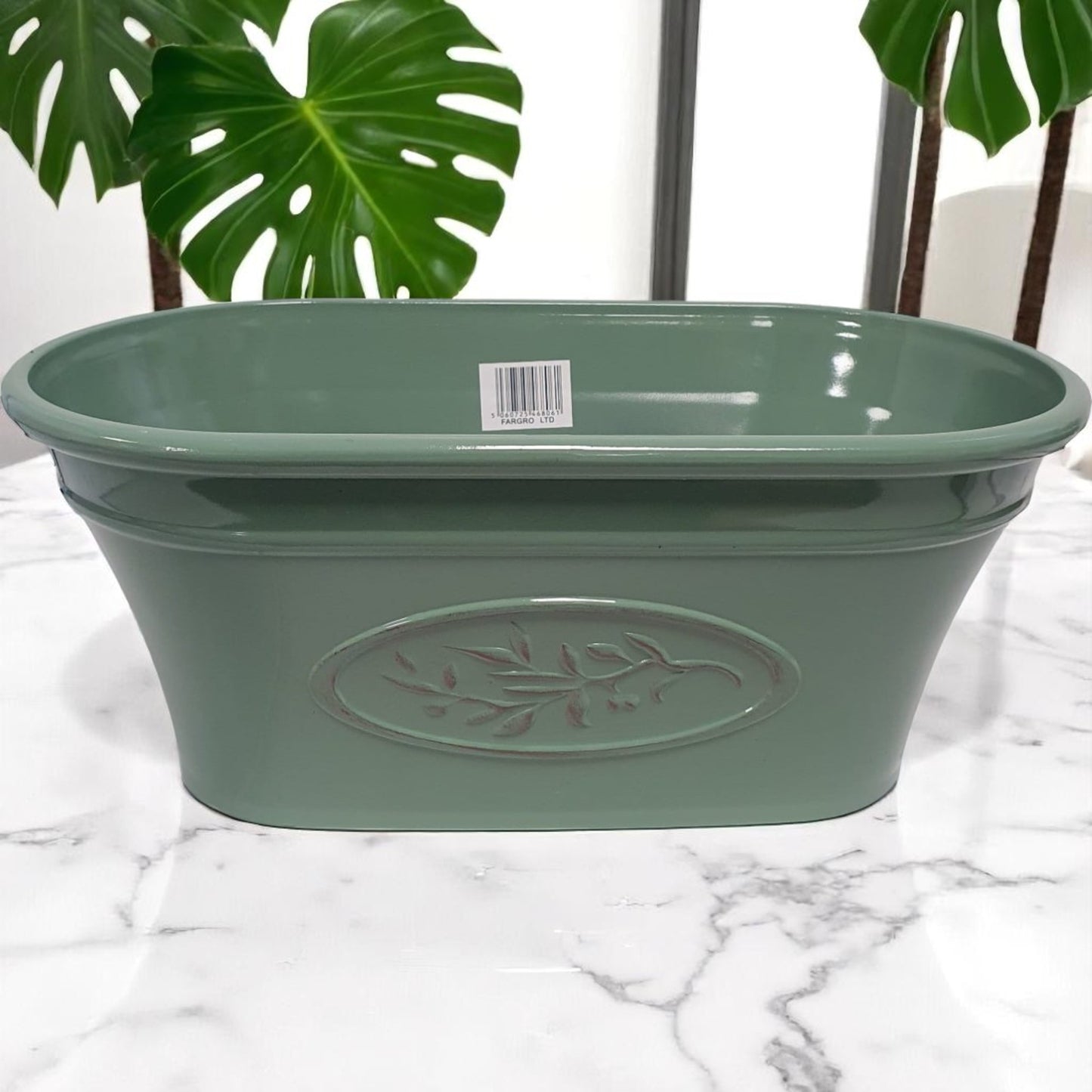 Olive Trough Planter 38cm – Green or Grey | Single or Pack of 2 | Plastic Garden Pot