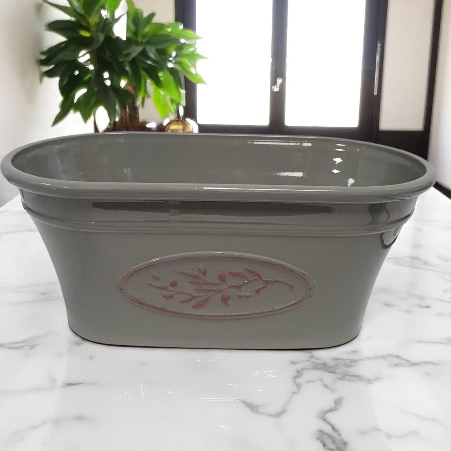 Olive Trough Planter 38cm – Green or Grey | Single or Pack of 2 | Plastic Garden Pot