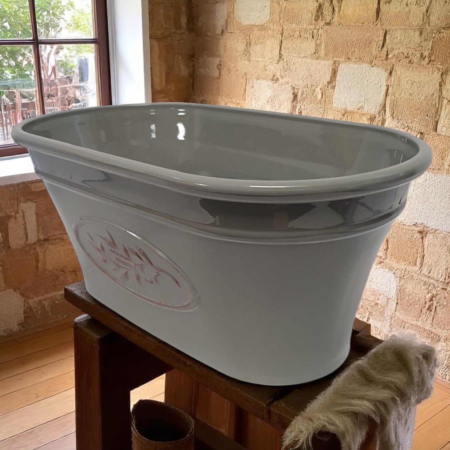 Olive Trough Planter 38cm – Green or Grey | Single or Pack of 2 | Plastic Garden Pot