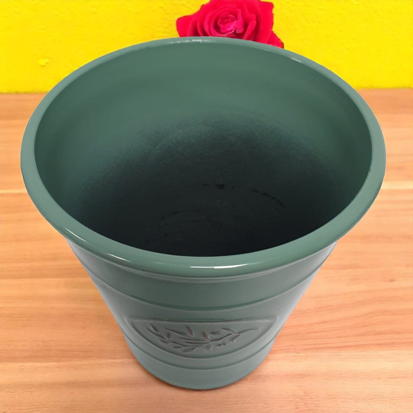 Olive Planter Pot 23cm – Decorative Green & Grey Plant Pot | 6L Garden Container