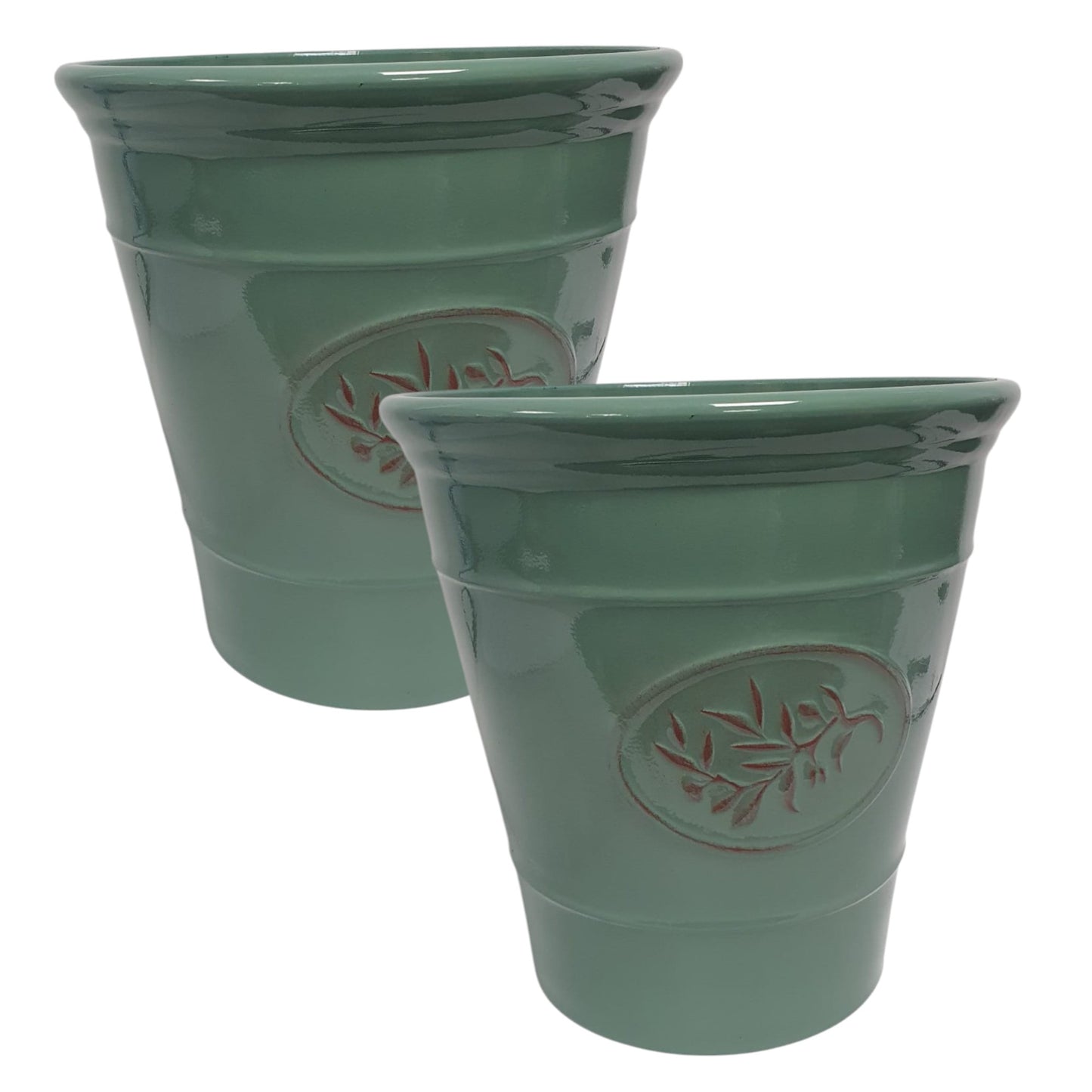 Olive Planter Pot 23cm – Decorative Green & Grey Plant Pot | 6L Garden Container