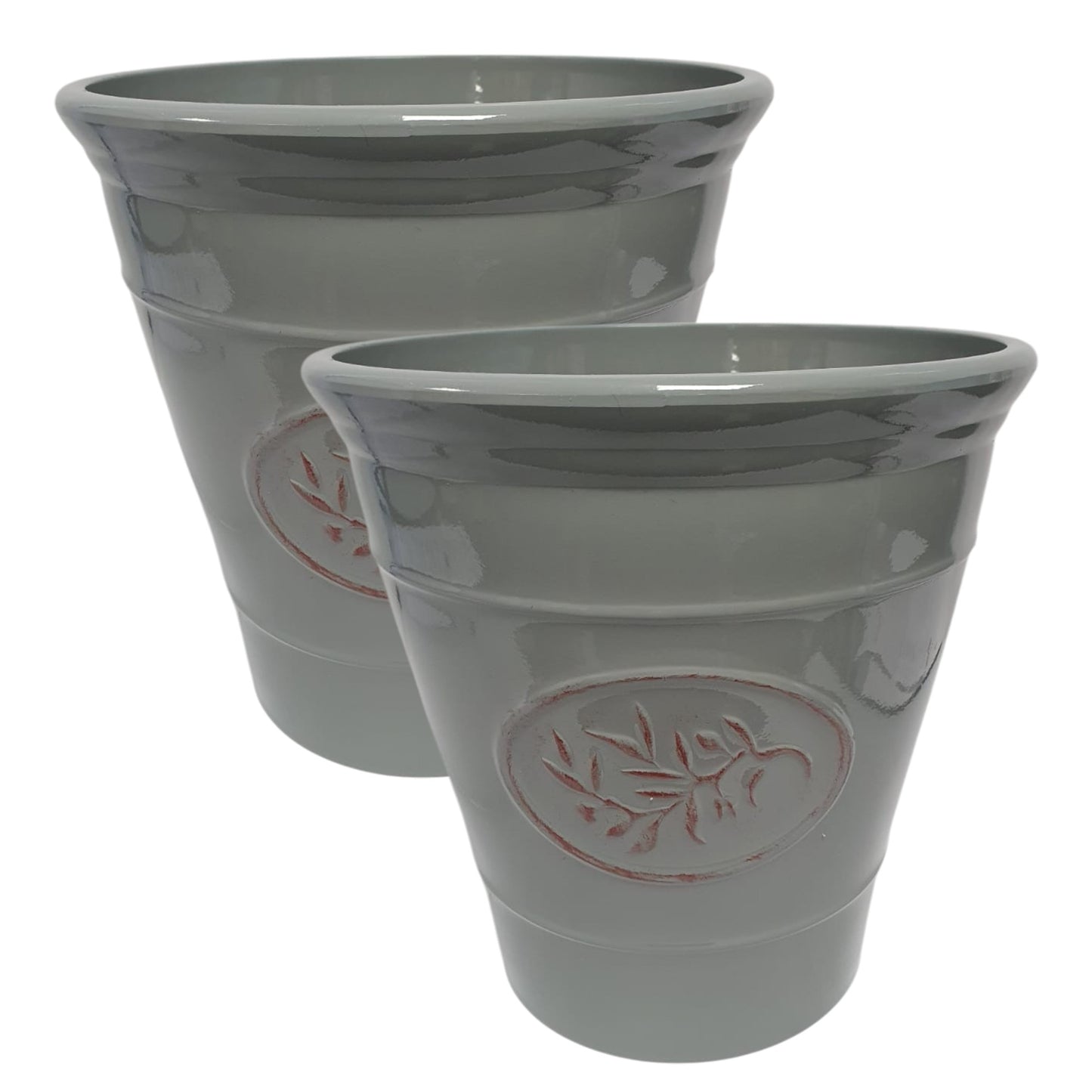 Olive Planter Pot 23cm – Decorative Green & Grey Plant Pot | 6L Garden Container