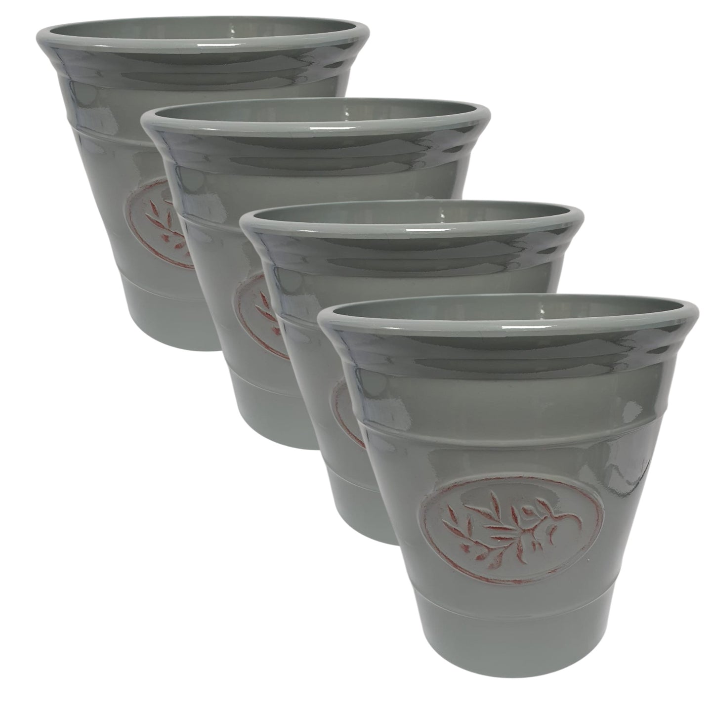 Olive Planter Pot 23cm – Decorative Green & Grey Plant Pot | 6L Garden Container