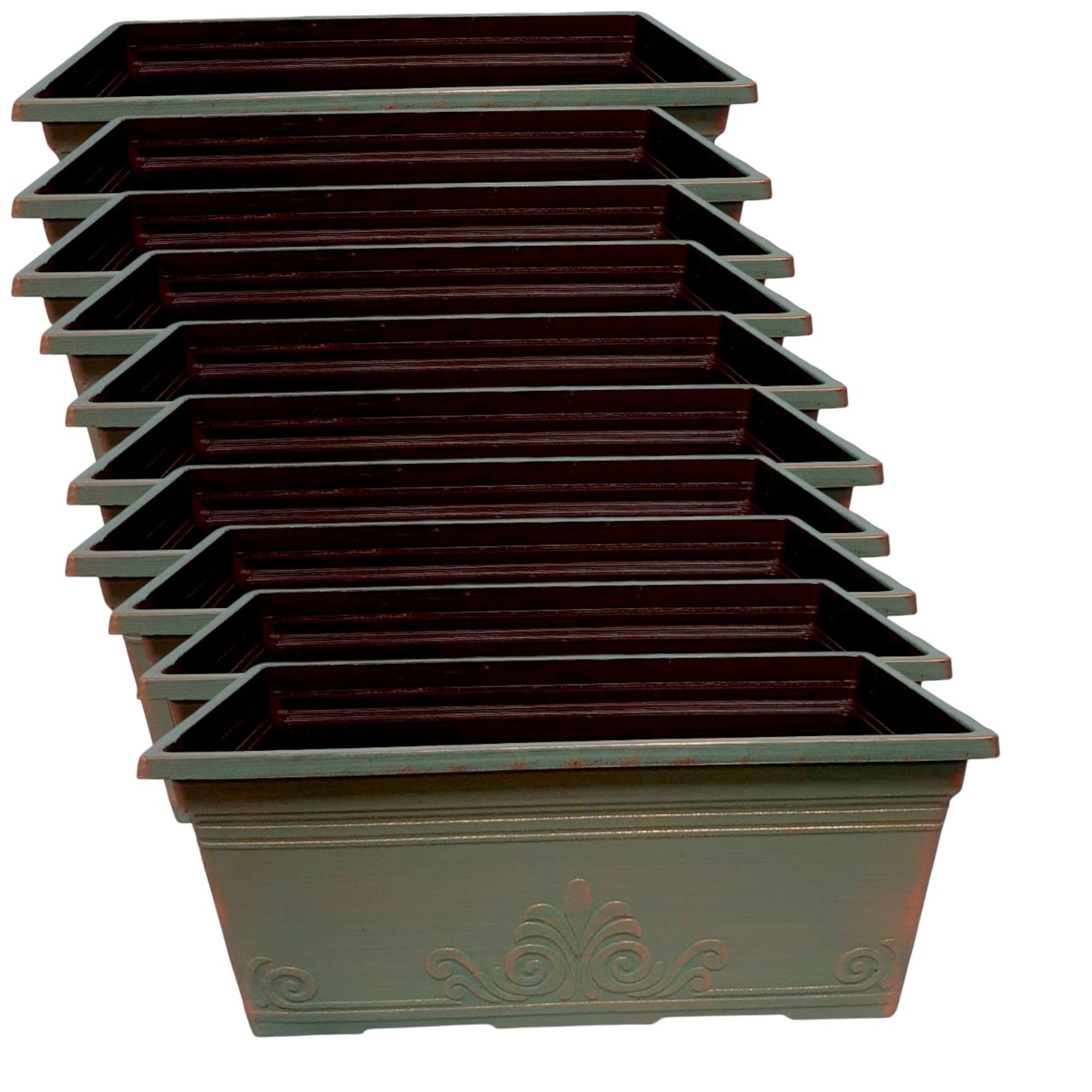 Laurel 15" Window Box Planter – Brushed Butterscotch or Patina Copper | Single, 2 or 10 Pack