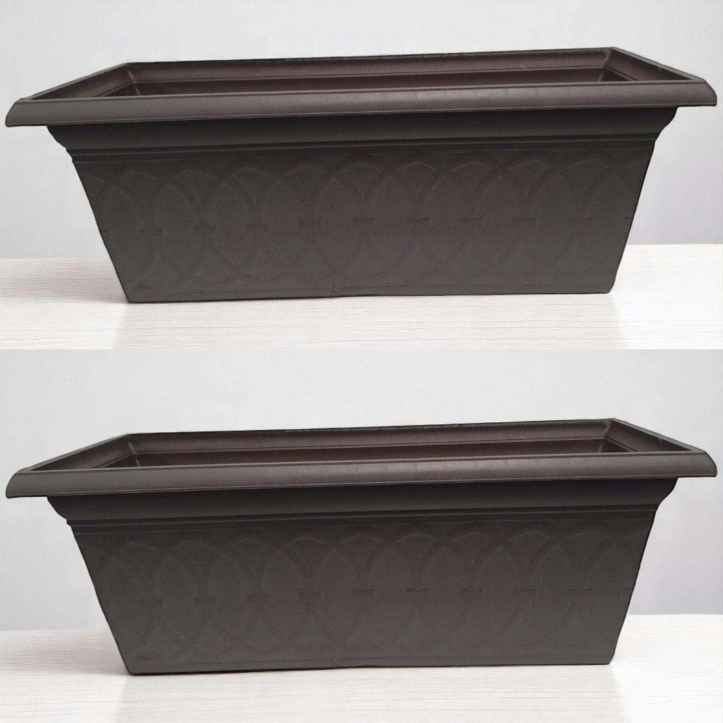 Durham 24" Garden Window Box Planter – Cloudy Terracotta or Coffee | Single or Twin Pack