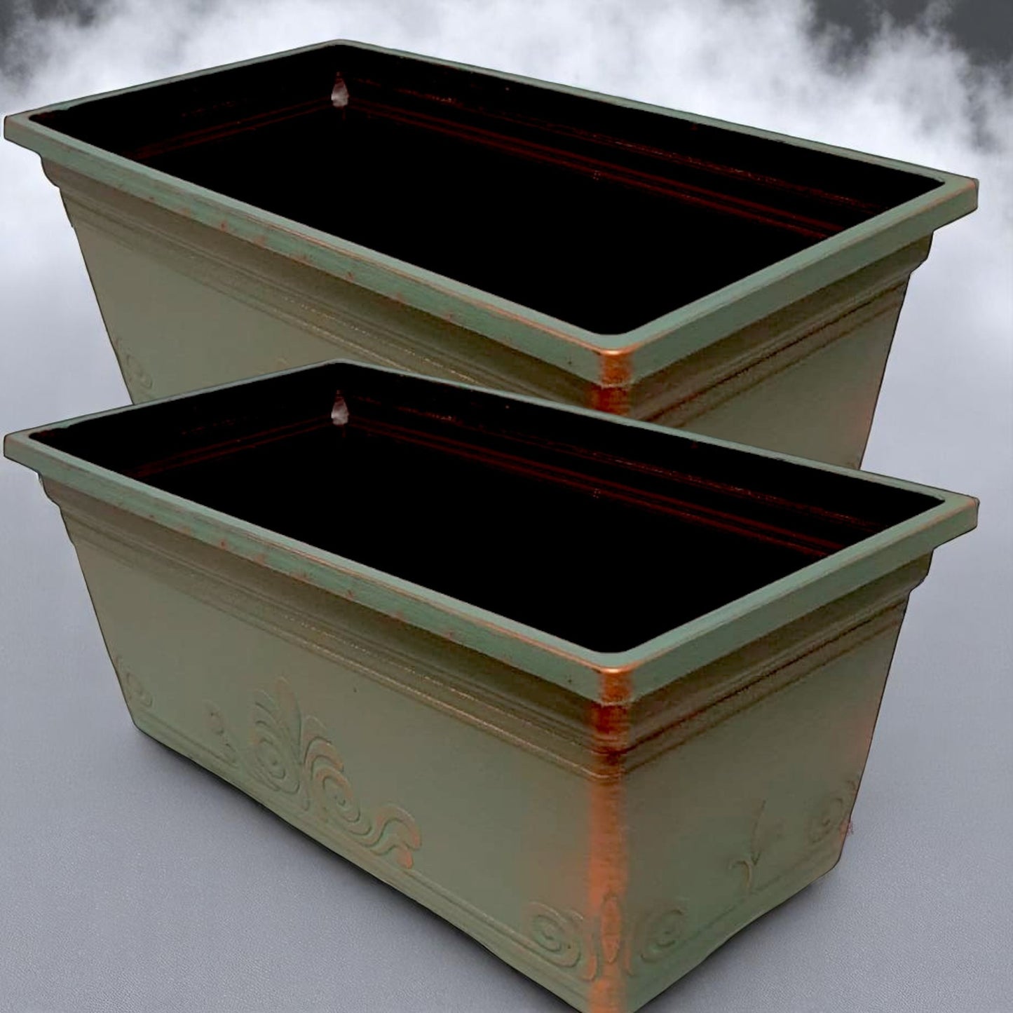 Laurel 15" Window Box Planter – Brushed Butterscotch or Patina Copper | Single, 2 or 10 Pack