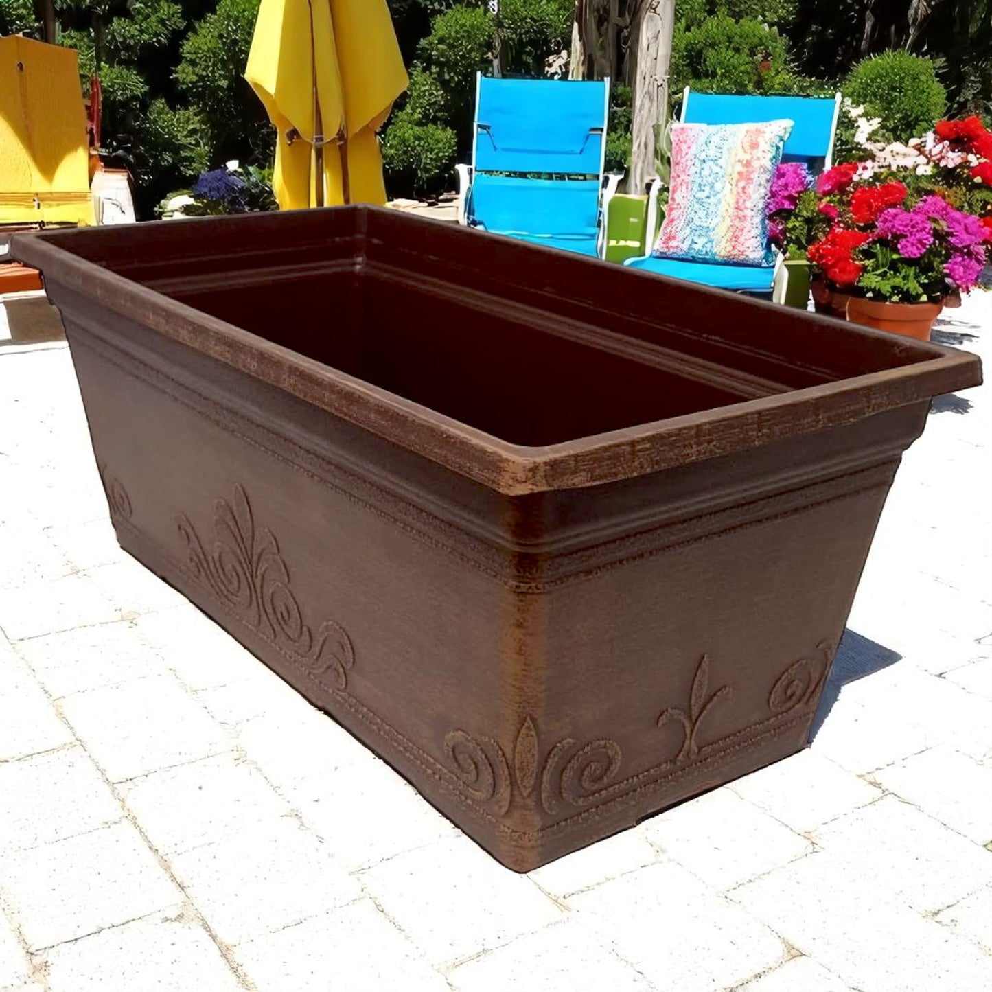 Laurel 15" Window Box Planter – Brushed Butterscotch or Patina Copper | Single, 2 or 10 Pack