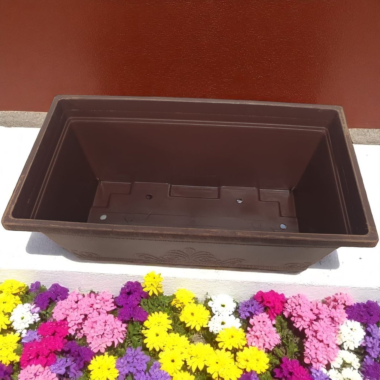 Laurel 15" Window Box Planter – Brushed Butterscotch or Patina Copper | Single, 2 or 10 Pack