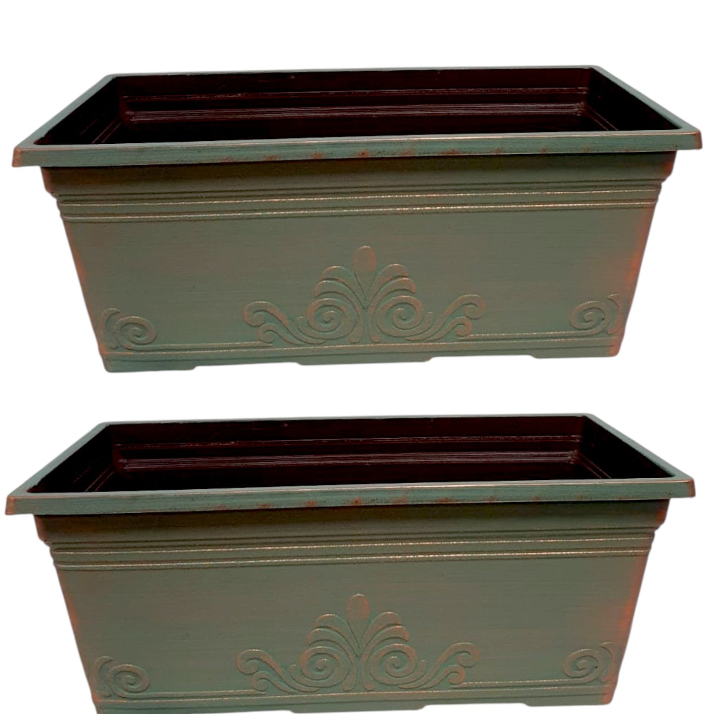 Laurel 15" Window Box Planter – Brushed Butterscotch or Patina Copper | Single, 2 or 10 Pack