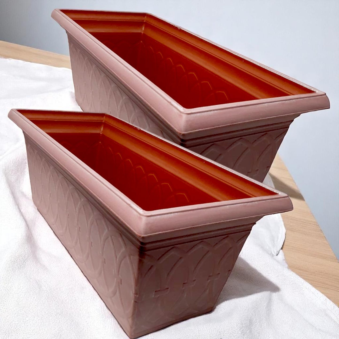 Durham 24" Garden Window Box Planter – Cloudy Terracotta or Coffee | Single or Twin Pack