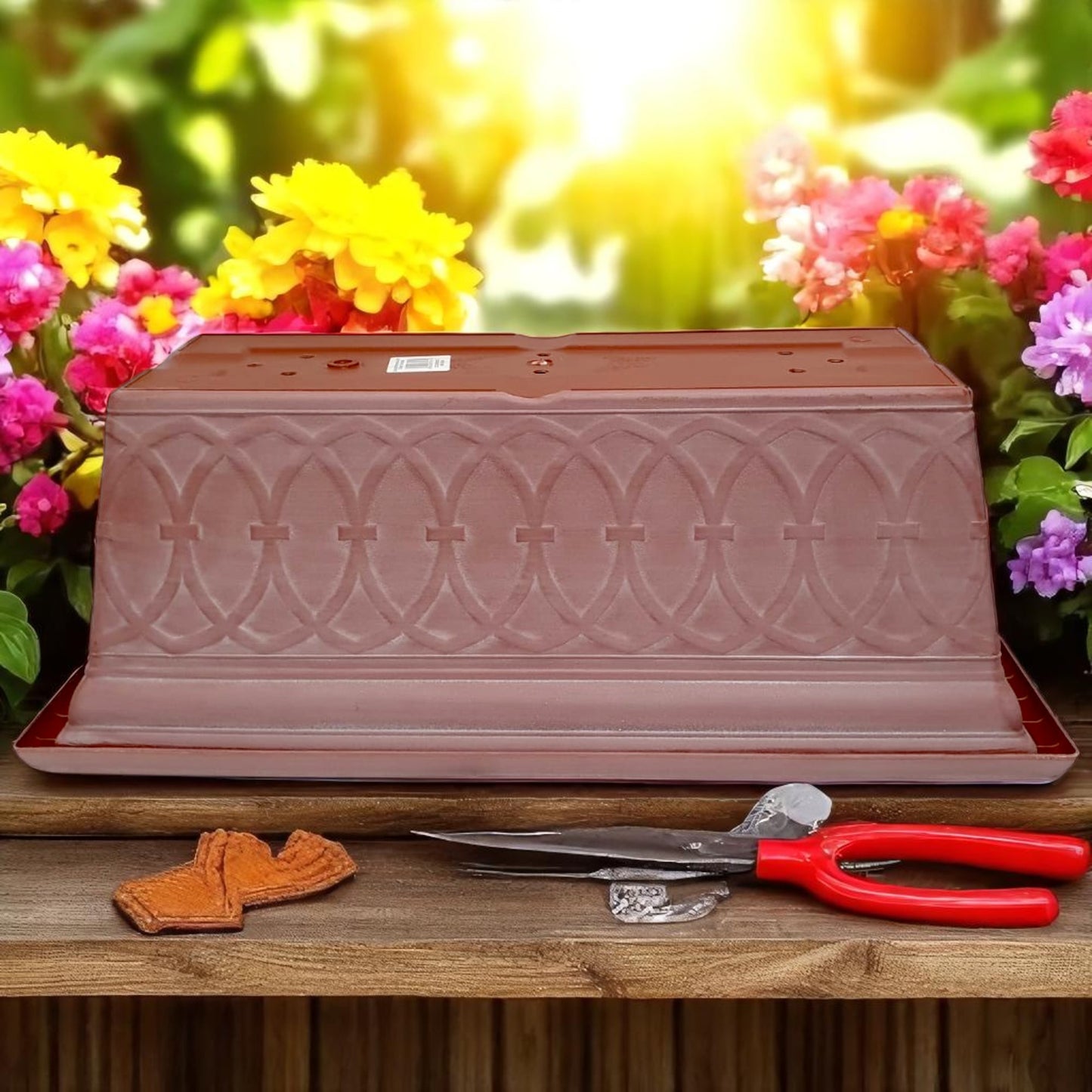 Durham 24" Garden Window Box Planter – Cloudy Terracotta or Coffee | Single or Twin Pack