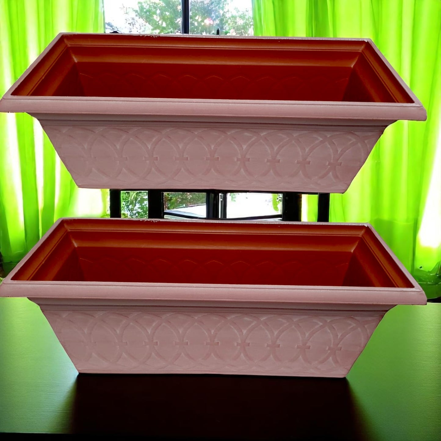 Durham 24" Garden Window Box Planter – Cloudy Terracotta or Coffee | Single or Twin Pack