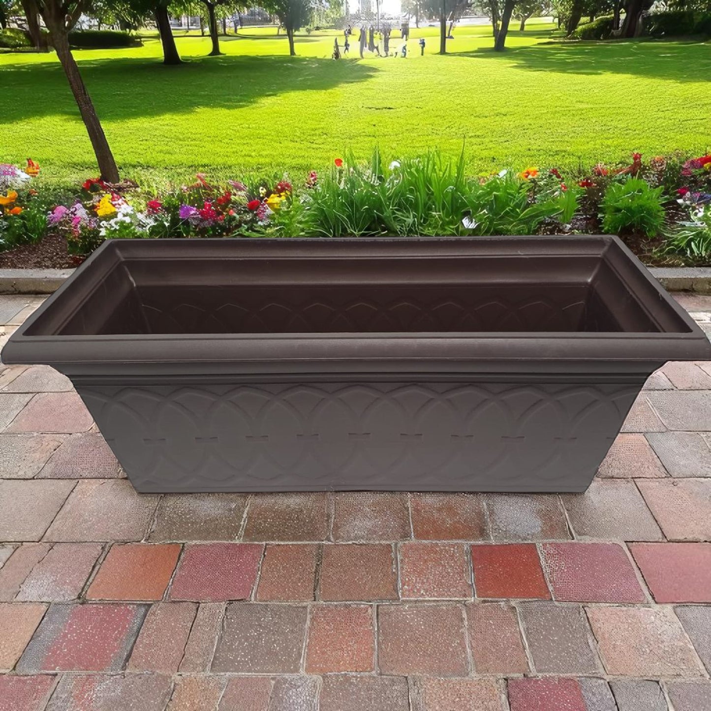 Durham 24" Garden Window Box Planter – Cloudy Terracotta or Coffee | Single or Twin Pack