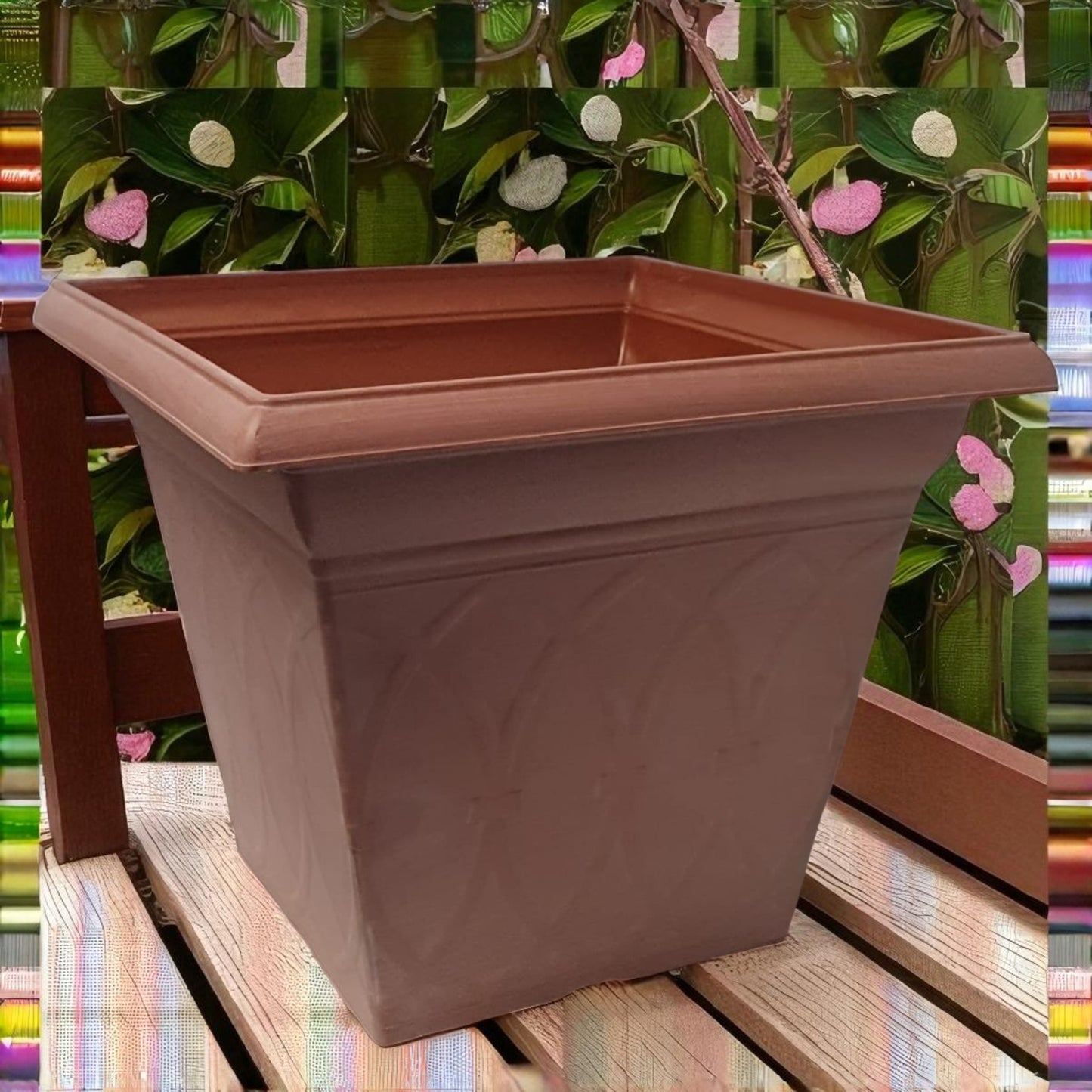 Durham 36.5cm Outdoor Plant Pot – Square Design, 21.2L Capacity