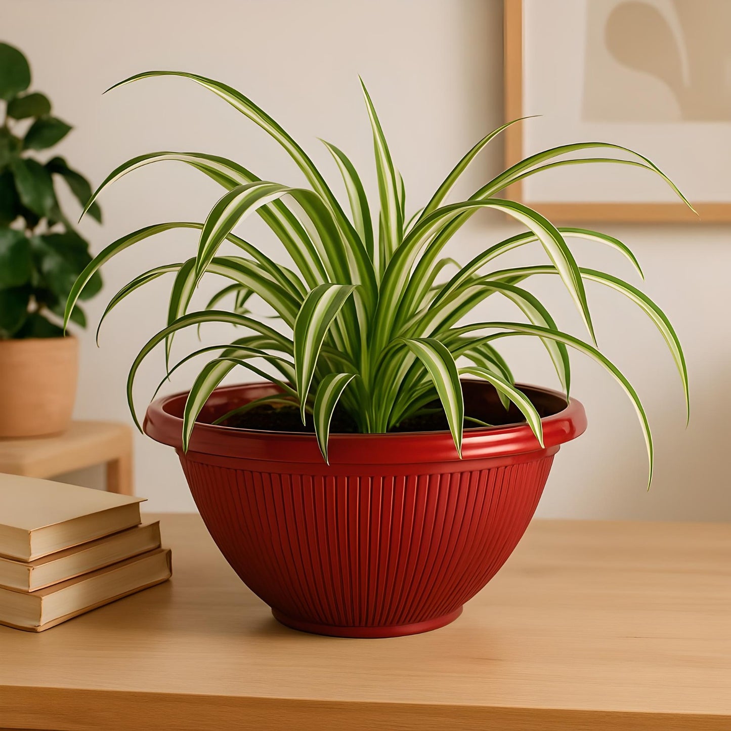 Beeline Bowl Planter 30cm – Round Ribbed Garden Pot with Drainage (Single / Pack of 2)