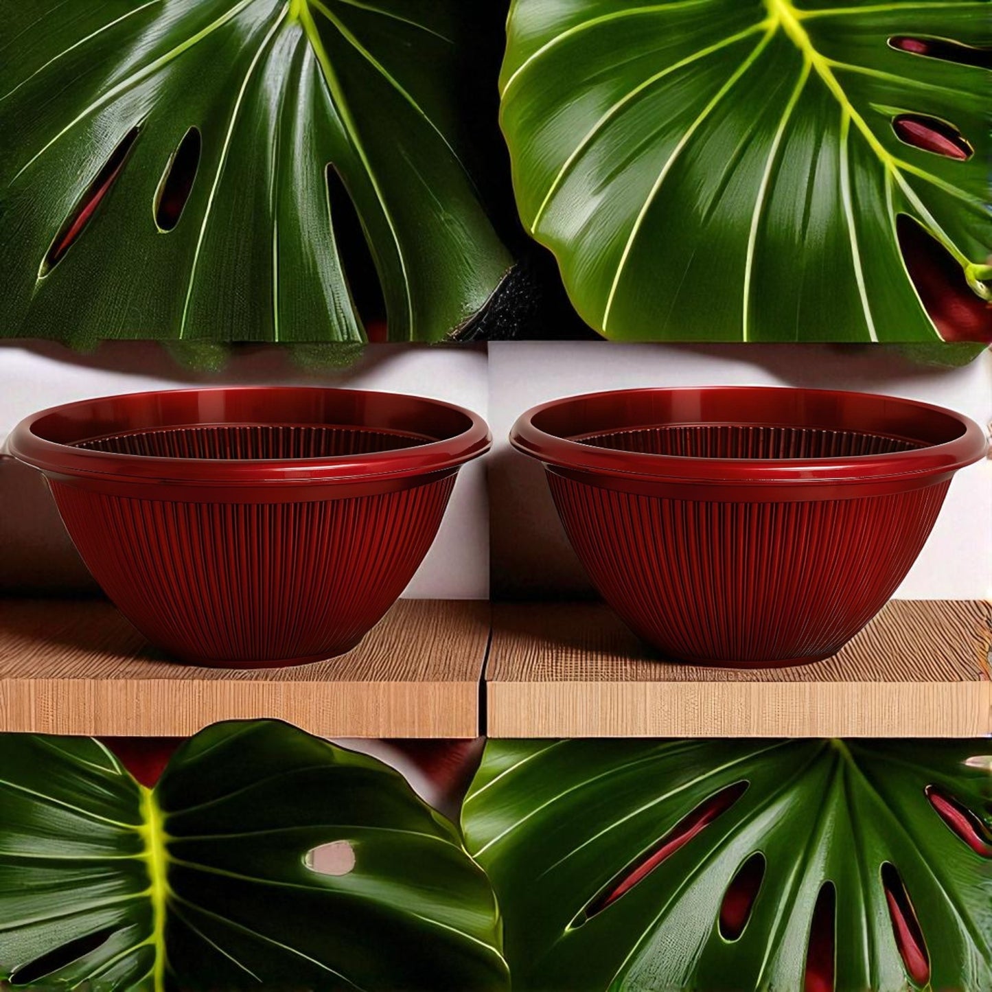 Beeline Bowl Planter 30cm – Round Ribbed Garden Pot with Drainage (Single / Pack of 2)