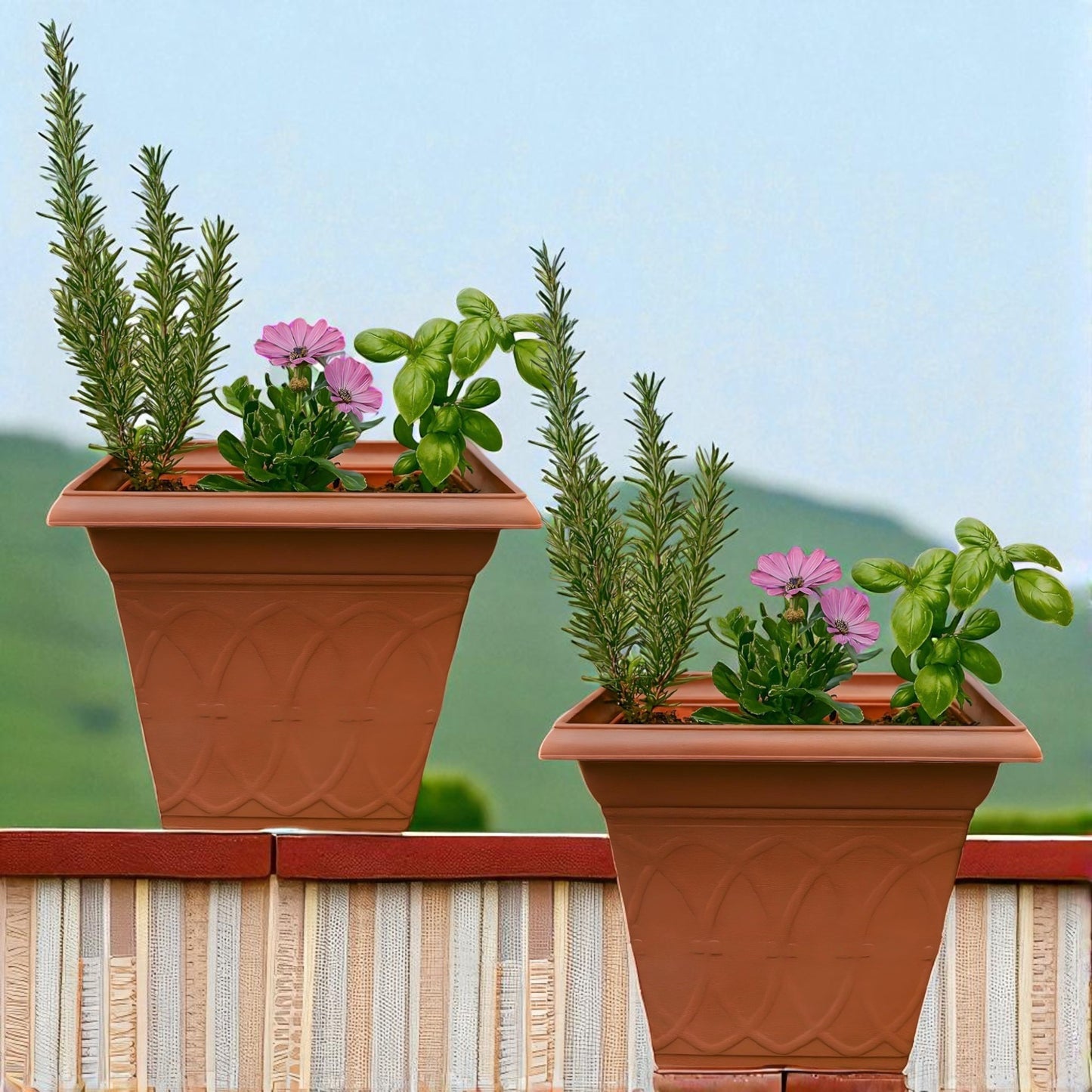 Durham 36.5cm Outdoor Plant Pot – Square Design, 21.2L Capacity