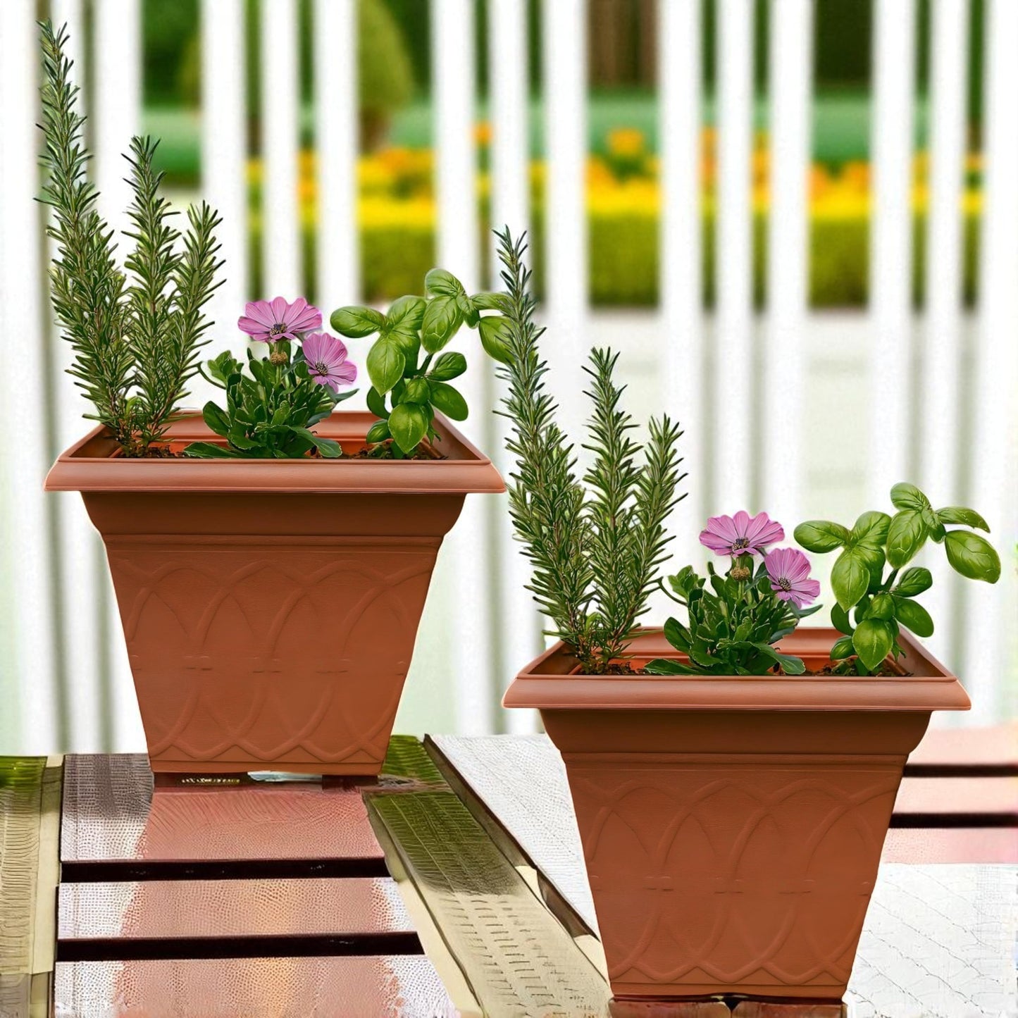 Durham 36.5cm Outdoor Plant Pot – Square Design, 21.2L Capacity