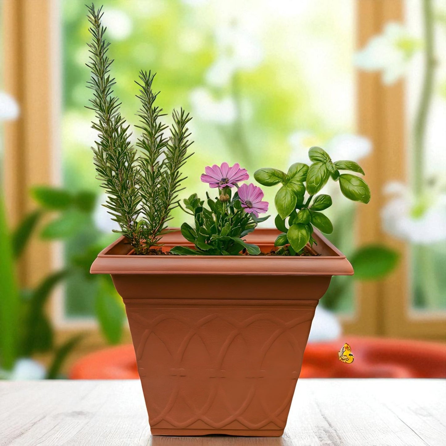 Durham 36.5cm Outdoor Plant Pot – Square Design, 21.2L Capacity