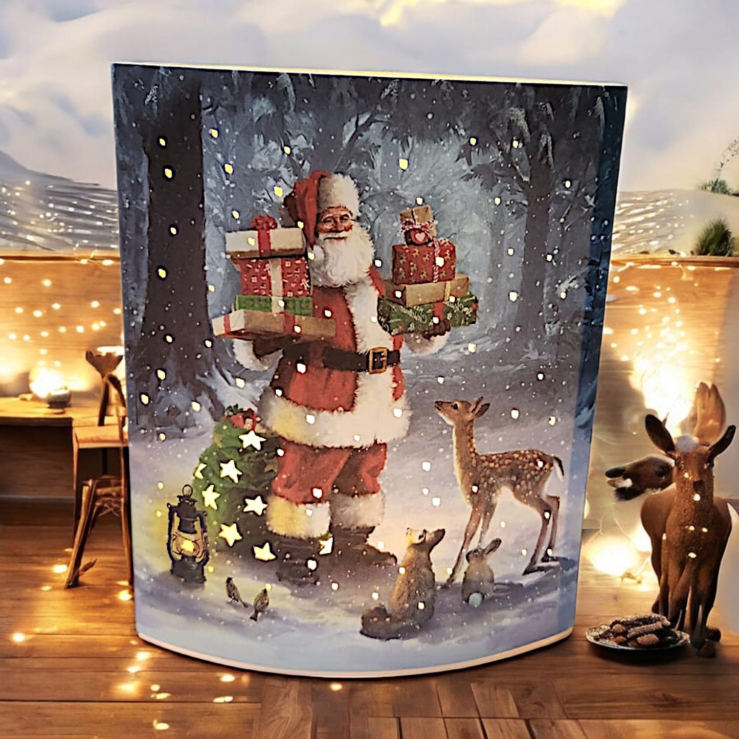 Santa's Magical Winter Wonderland Light-Up Display