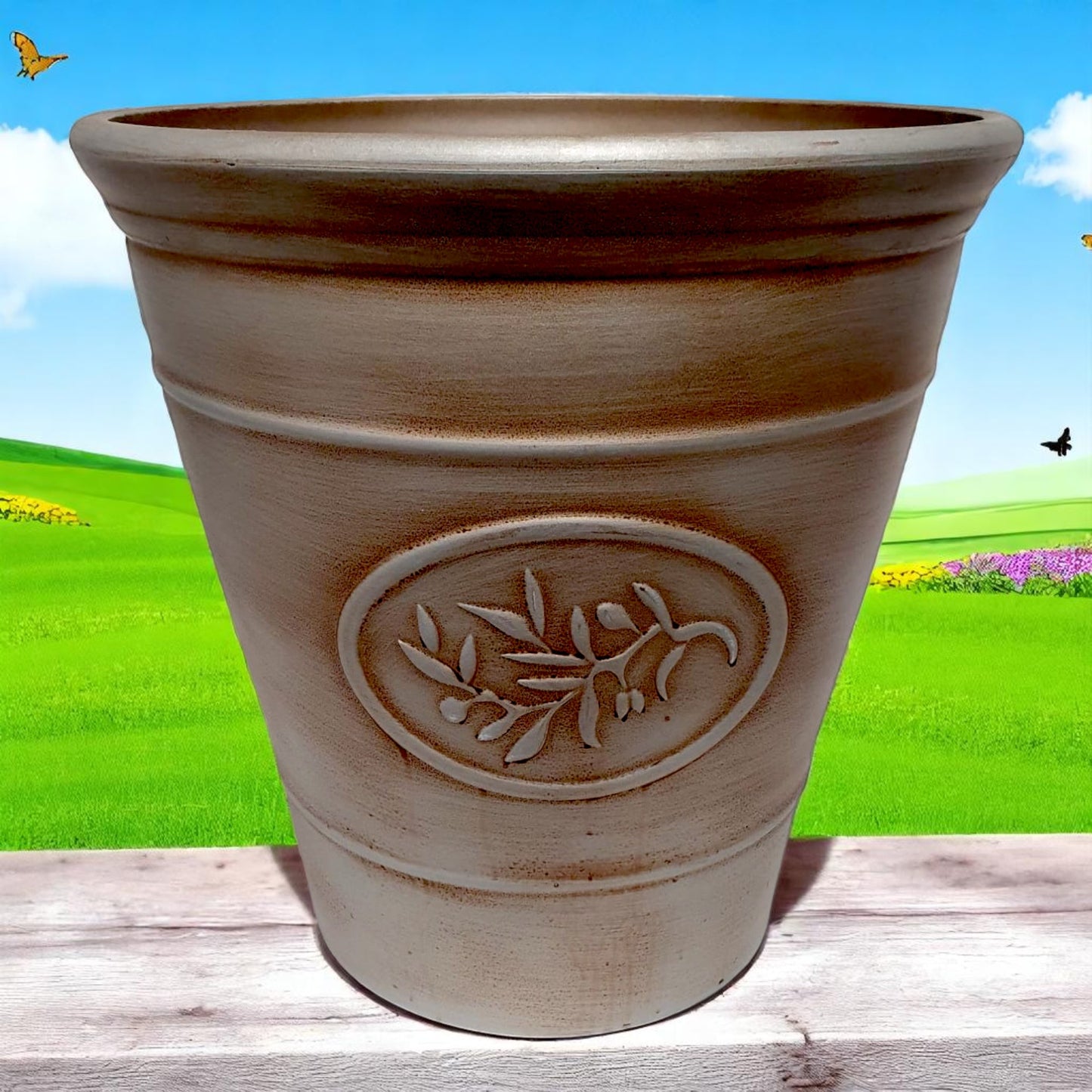 Decorative Olive Planter Pot 30cm – Silver & Gold Finish | Single, Pack of 2 or 6