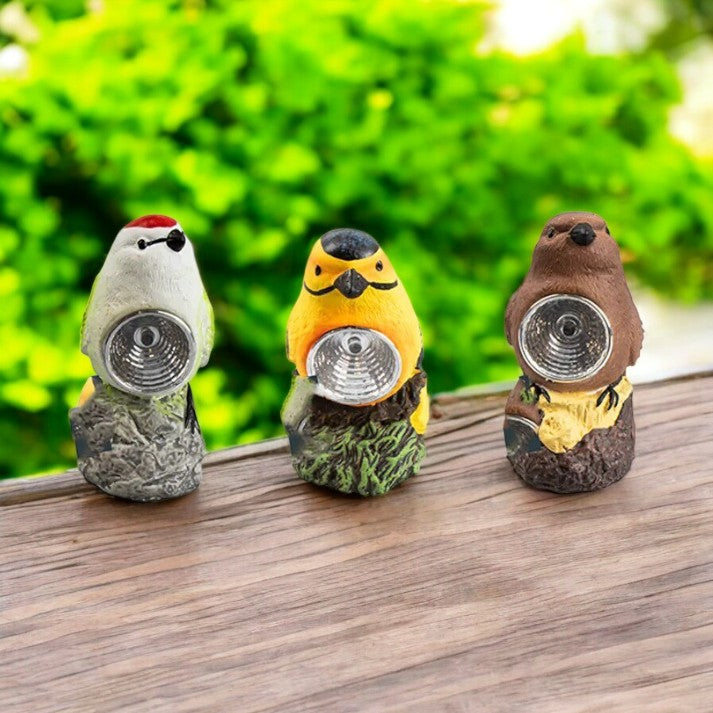 Cement Bird Solar Light Outdoor LED Garden Ornament Bird-Shaped Outdoor Lighting