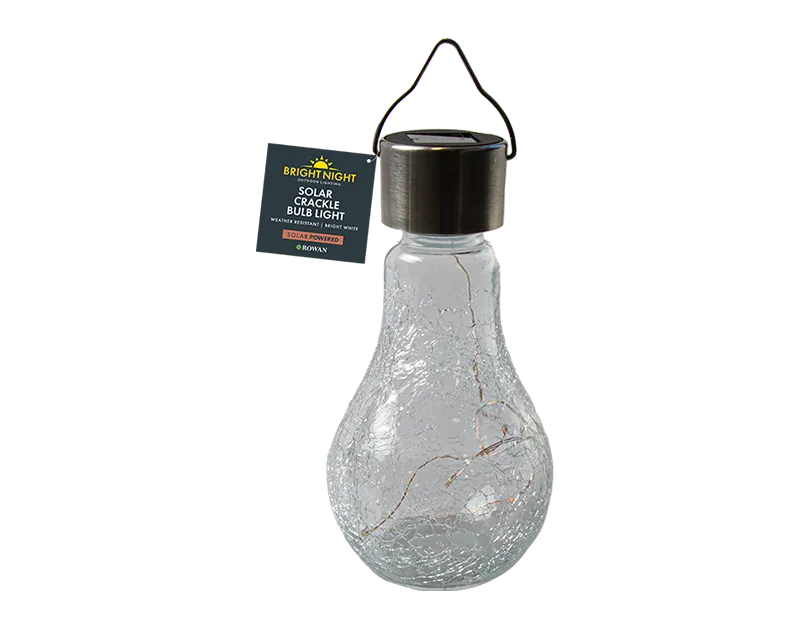 Solar Crackle Glass Bulb Light Outdoor Hanging LED Garden Lamp Decorate Light For Home