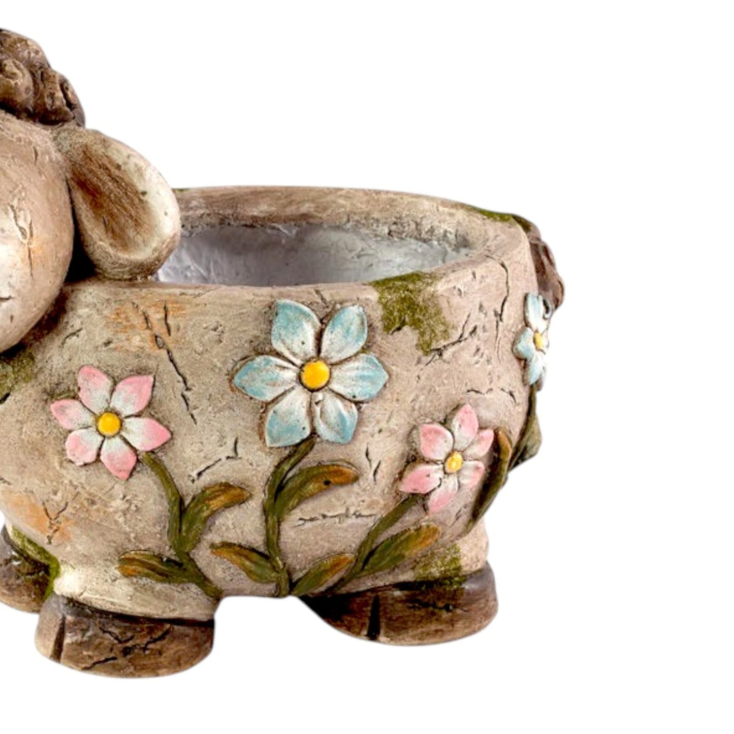 Concrete Sheep Planter 33.5cm – Flower Design Garden Pot | Indoor/Outdoor Decor