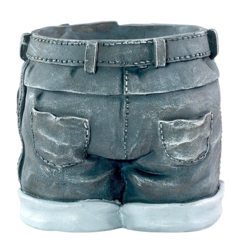 Novelty Denim Shorts Plant Pot Fun Jeans-Shaped Garden Planter – 22cm Tall