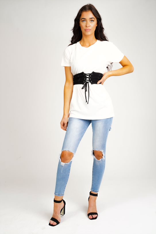 White Longline Tunic Top