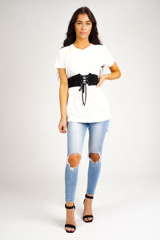 White Longline Tunic Top