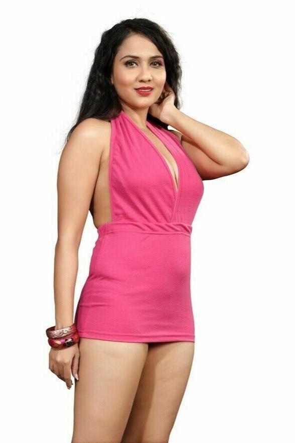 Pink Halterneck Mini Dress