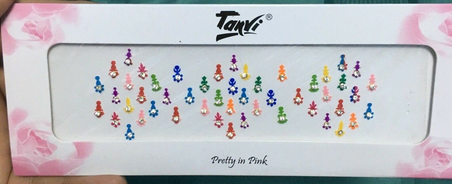 Multicolored Indian Bindi Forehead Tikka