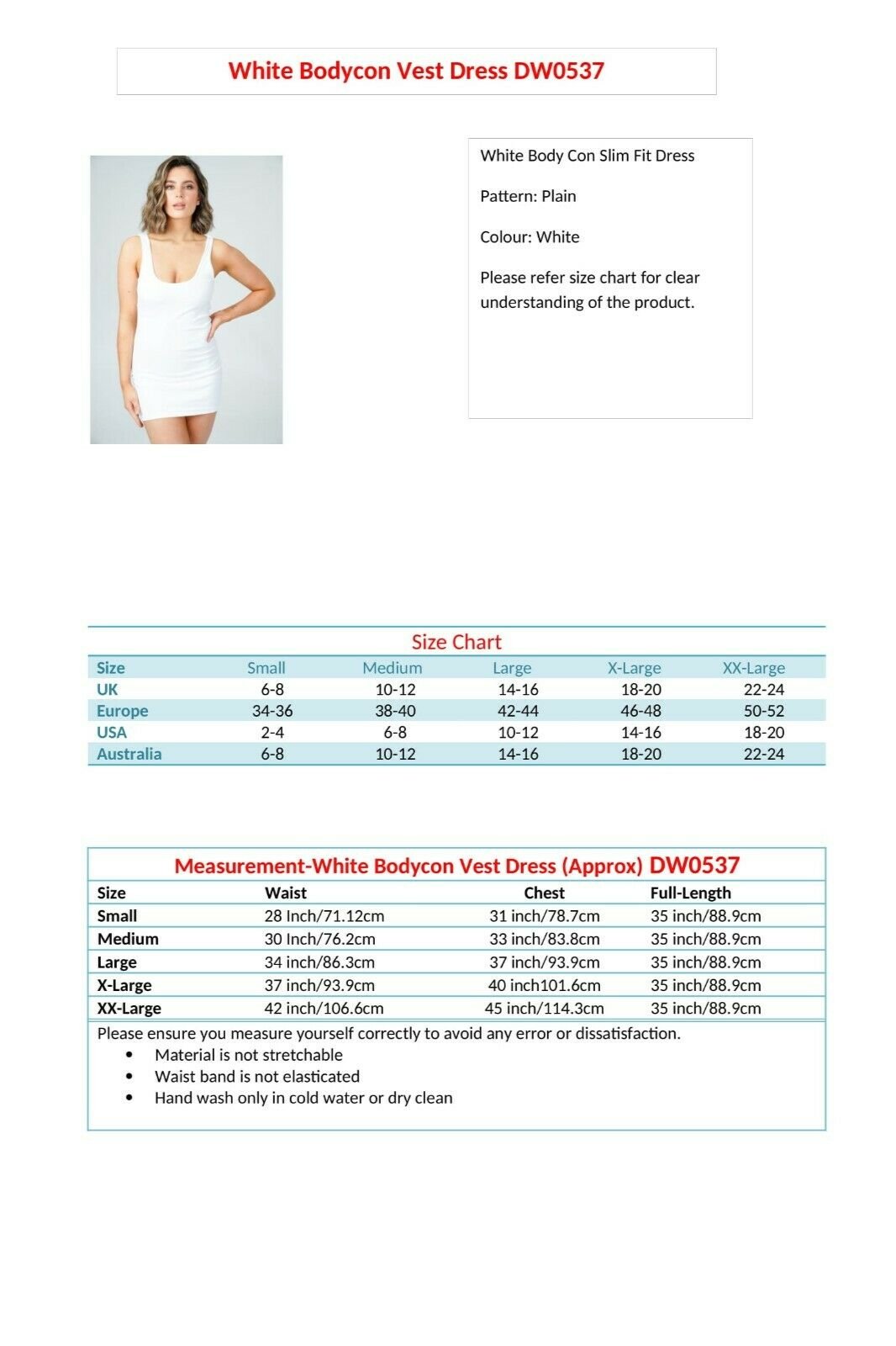 Long Line White Spaghetti Dress