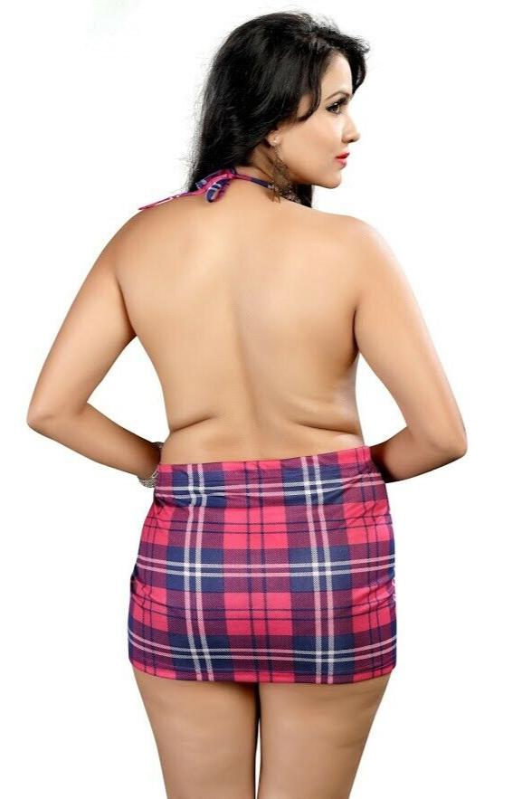 Pink Tartan Halterneck Dress