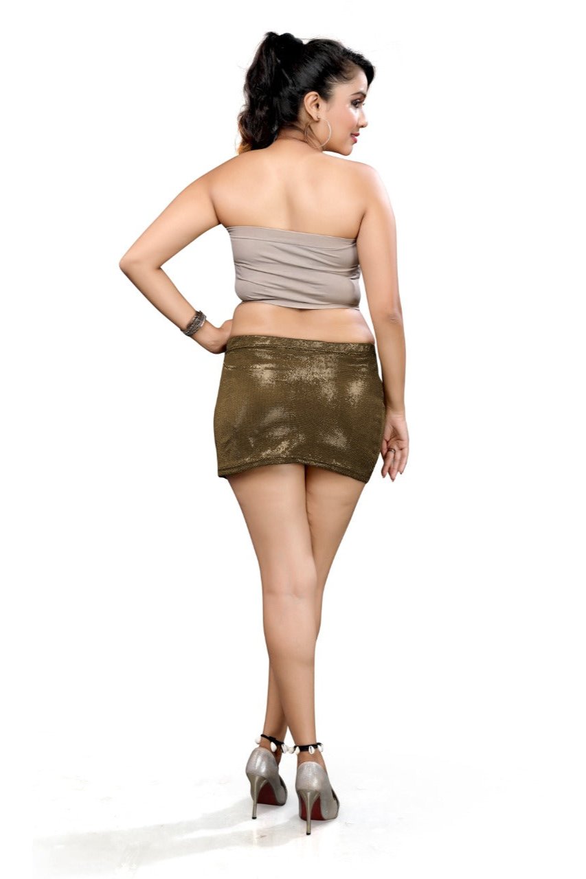 Gold Shimmer Bodycon Skirt