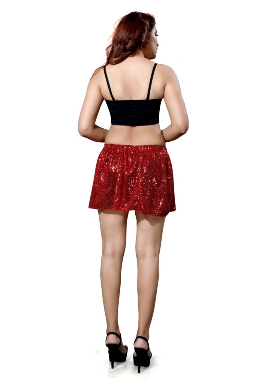 Red Sequin Rara Skirt