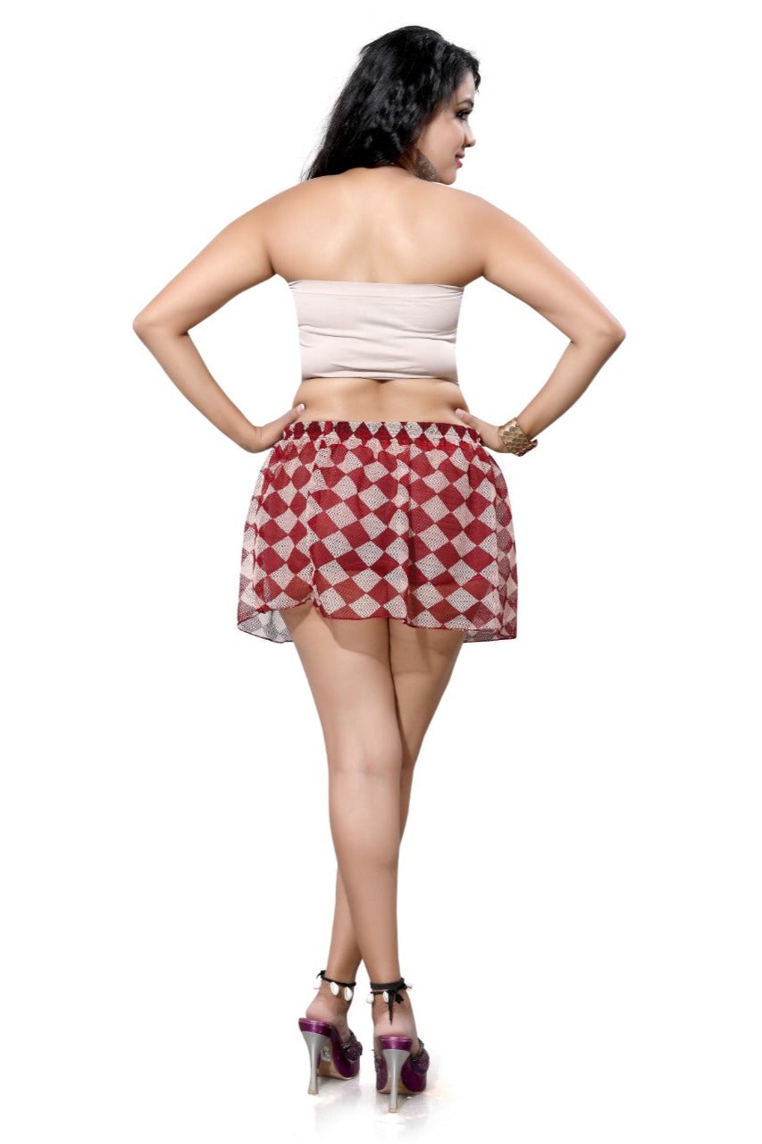 Red Transparent Rara Skirt