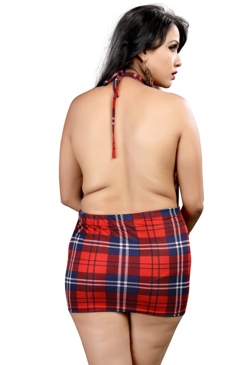 Red Tartan Halterneck Dress