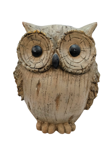 Divas World Bark Effect Owl Ornament Garden Outdoor Decoration Eye-Catching Sculpture Home Weather-proof