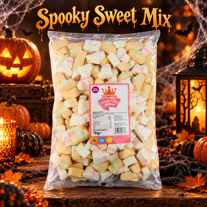 Pumpkin & Ghost Marshmallows 1kg | Vanilla Halloween Sweets for Parties & Pick n Mix