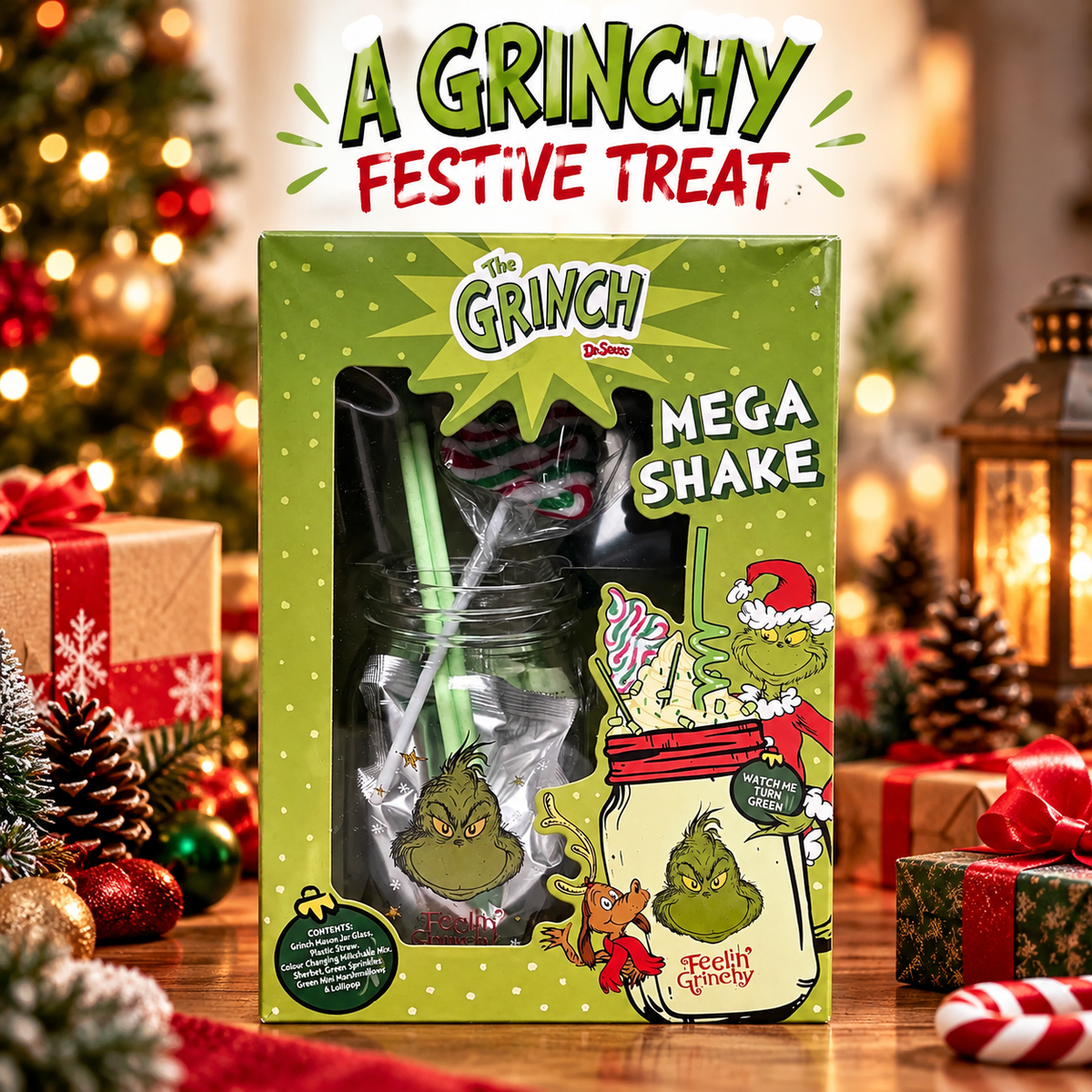 The Grinch Mega Shake Colour Changing Milkshake Gift Set