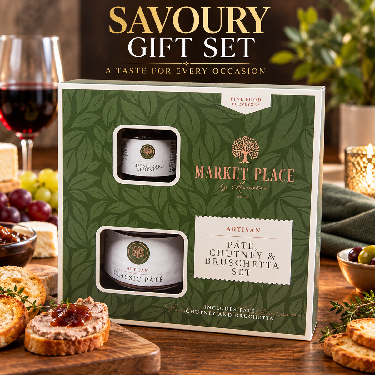 Market Place by Hampton Pâté Chutney & Bruschetta Gift Set 265g