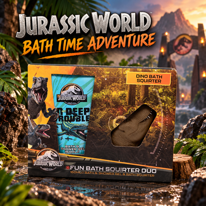 Jurassic World Bath Gift Set 150ml Bath & Shower Gel with Dinosaur Squirter