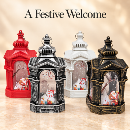 Christmas LED Decorative Lanterns Santa Snowman Battery Lights 20cm