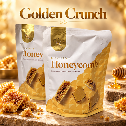 Luxury Honeycomb Pieces 90g Crunchy Sweet Confectionery Vegan Vegetarian Dessert Topping