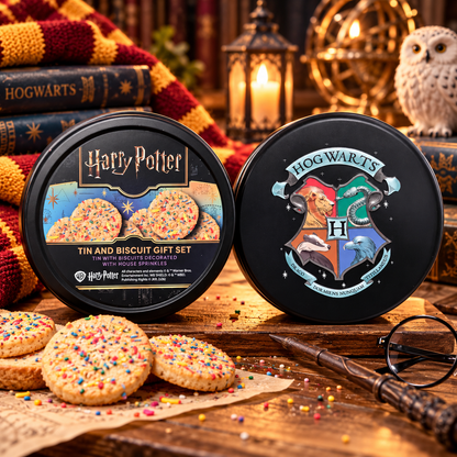 Harry Potter Biscuit Gift Tin 100g | Hogwarts House Sprinkles | Single or Pack of 2