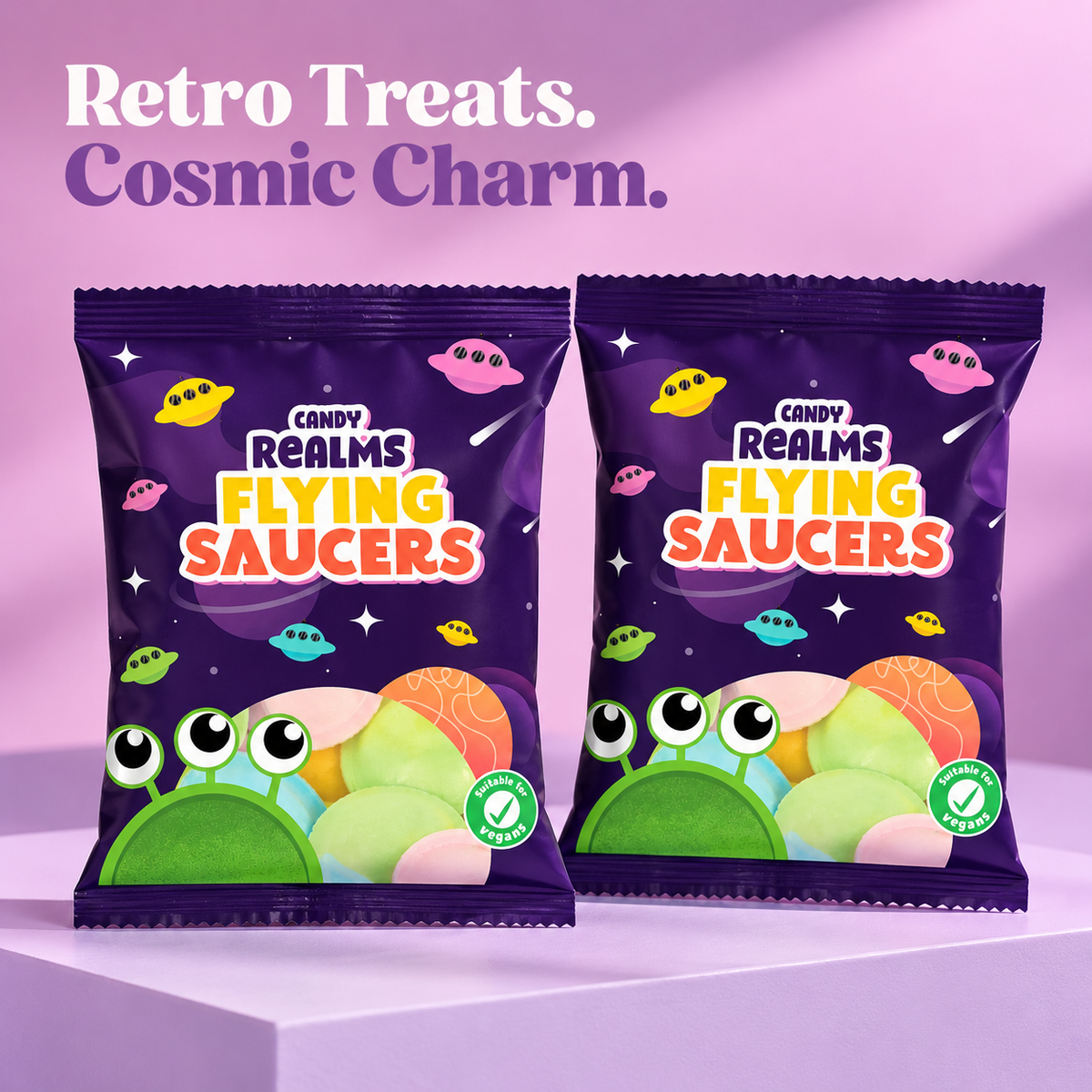 Candy Realms Flying Saucers Sweets 36g | Packs of 2, 6 or 12